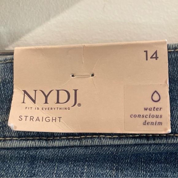 NYDJ Sz 14 Marilyn Straight Ankle Mid Wash Lift Tuck Technology Jeans NEW - Picture 13 of 16